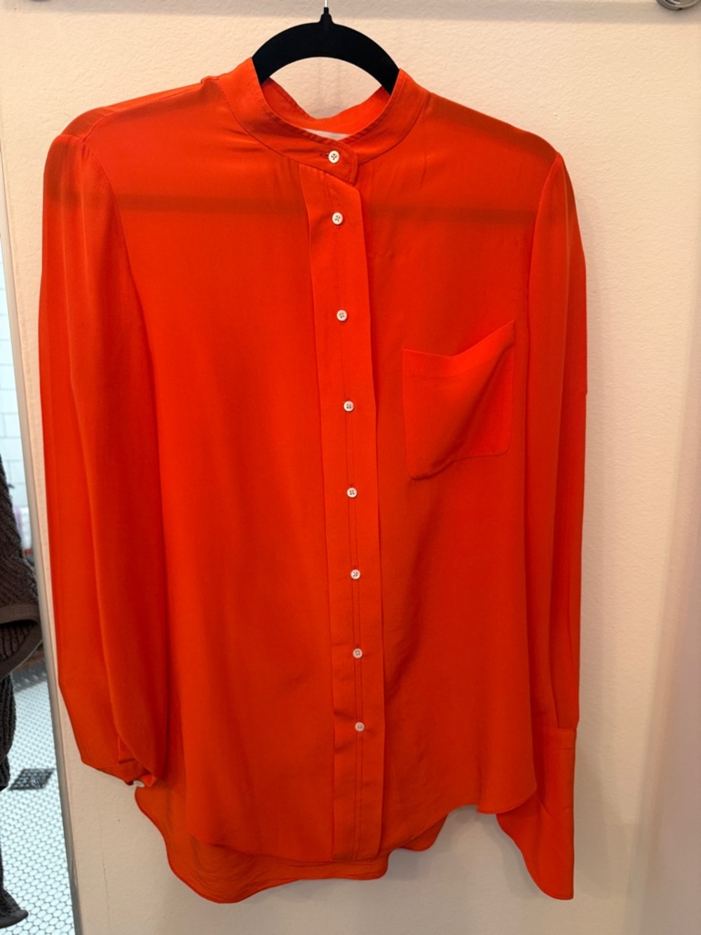 3.1 Phillip Lim Orange Silk Button-Down Shirt